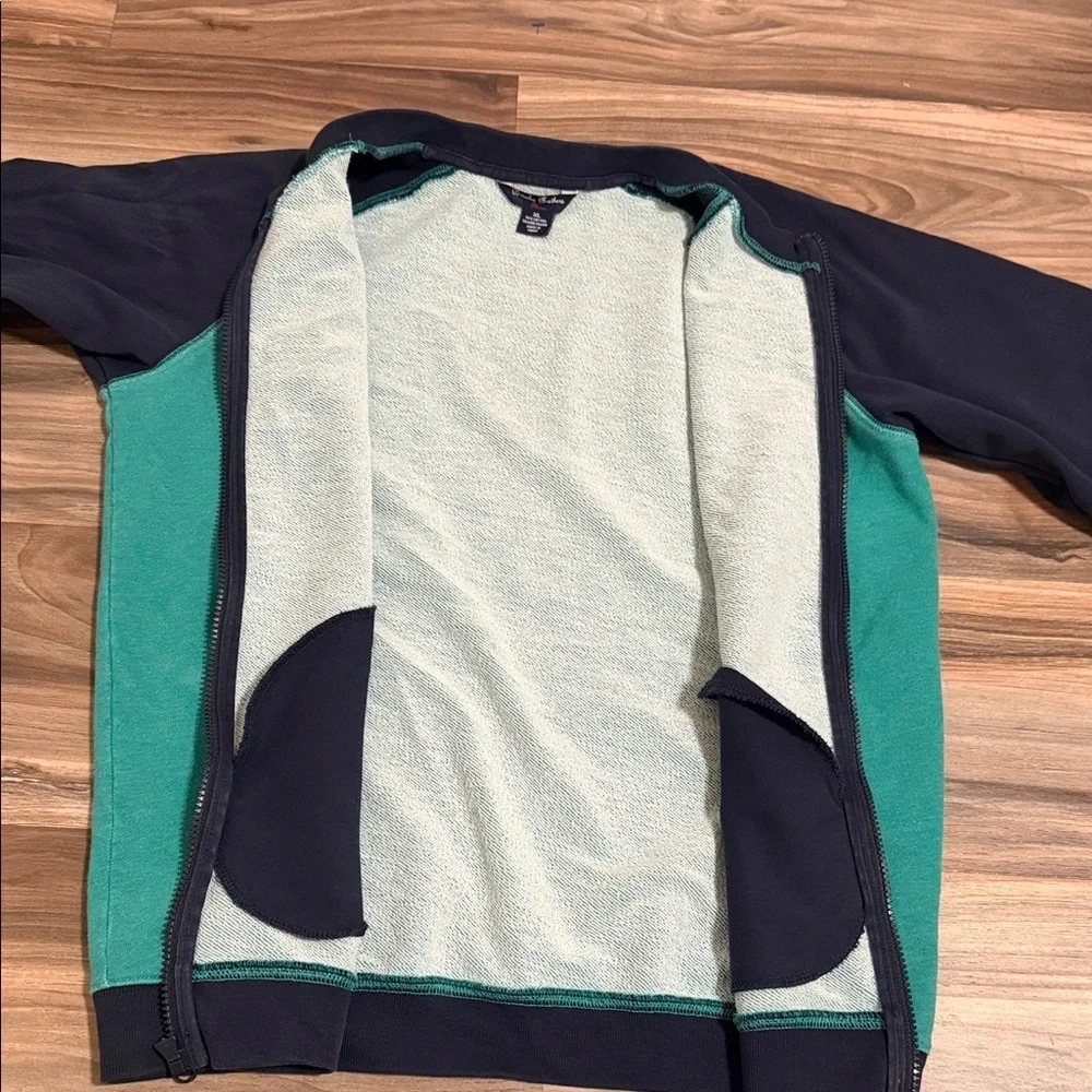 Brooks Brothers Fleece Colorblock Sweatshirt Men’s XL Full Zip Jacket Teal